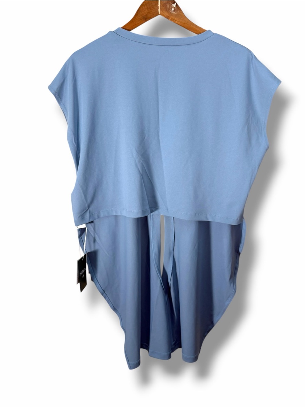 NWT Halara Slate Blue Cropped Drapey Boxy Top Size XL